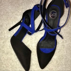 LOB Footwear Black and Blue Seude